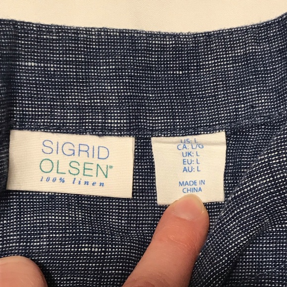 Sigrid Olsen 100% Linen Blouse - Picture 10 of 12